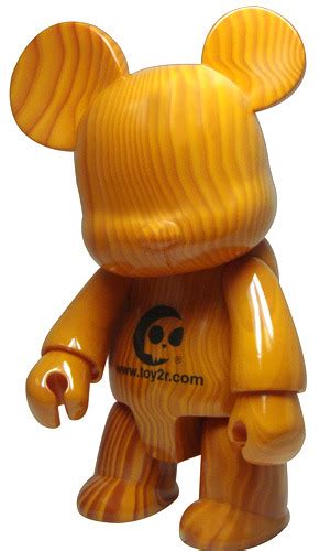 Wood grain bear qee 8" - logo Bear Qee by Toy2r fr... | Trampt Library