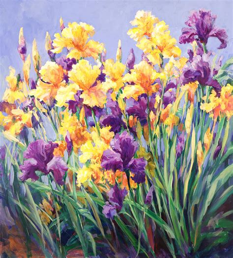 Monet's Iris Garden Painting by Laurie Hein