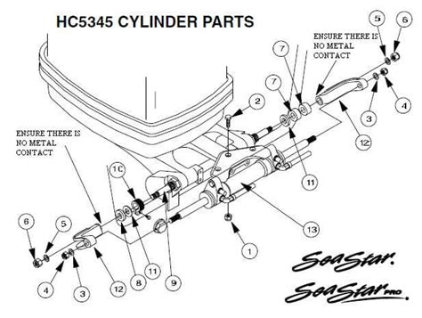 SeaStar HC5345 Parts Diagram, Seal Kit & Capacity Specifications - SeaKnights.com