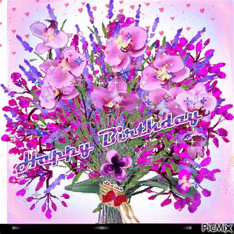 Birthday flowers _ gif - Free animated GIF - PicMix