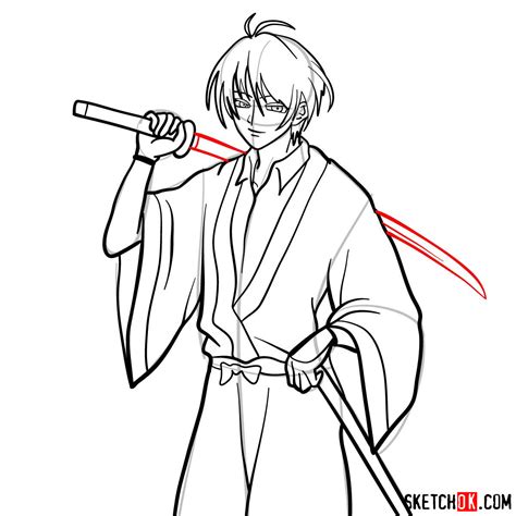 How to draw Seta Sojiro | Rurouni Kenshin - Sketchok easy drawing guides