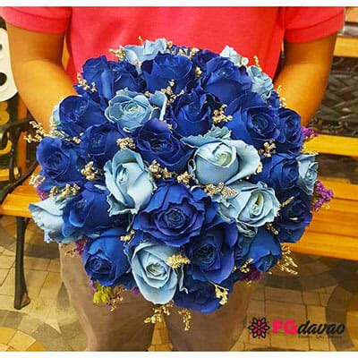 Blue Roses Bridal Bouquet – 4 Days Advance Ordering – FG Davao – Flowers Gifts Delivery