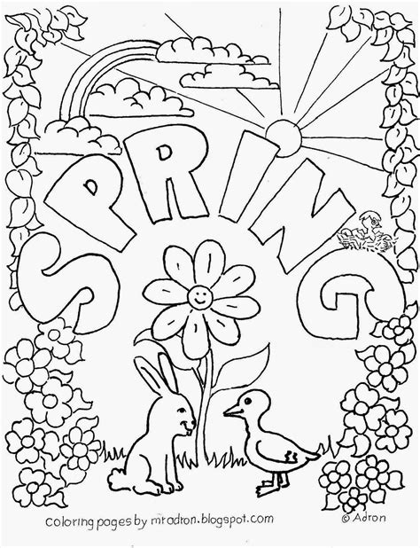 Spring Coloring Sheets For Adults Spring Coloring Page Spring ...