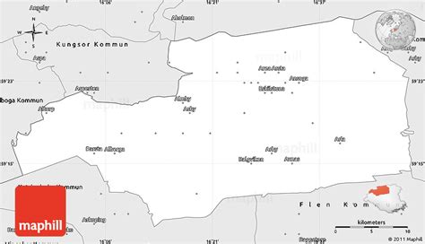 Silver Style Simple Map of Eskilstuna Kommun