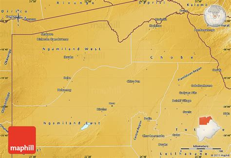 Physical Map of Maun Region