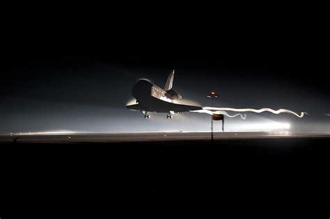 HD wallpaper: Space Shuttle, Landing, Night, Runway, astronaut, orbit, spaceship | Wallpaper Flare