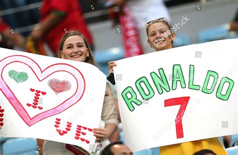 Portugal Fans Banners Supporting Cristiano Ronaldo Editorial Stock ...