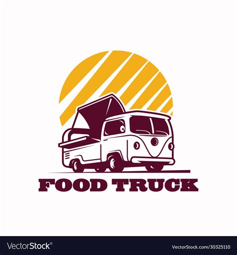 Food truck logo design Royalty Free Vector Image