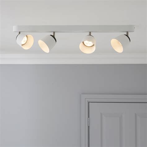 Dender County White 4 Lamp Ceiling Spotlight Bar | Departments | DIY at B&Q | lights in 2019 ...