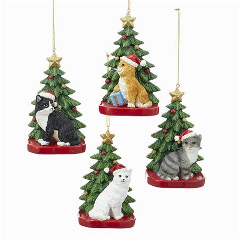 Cat With Tree Ornament - Item 103026 | The Christmas Mouse