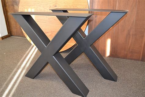 Metal Table Legs, X-Frame Style - Any Size and Color | Table metal, Meuble metal, Table en acier