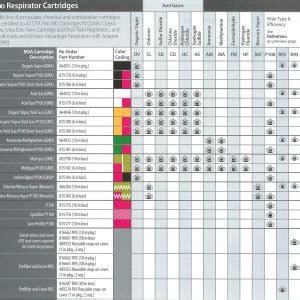 Chemical Cartridge Respirators Types Chart