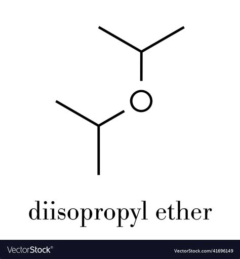 Diisopropyl ether chemical solvent molecule Vector Image