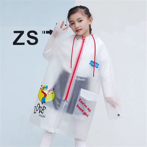 Kids School Waterproof EVA Transparents Raincoat with Backpack for Children - China Kids ...