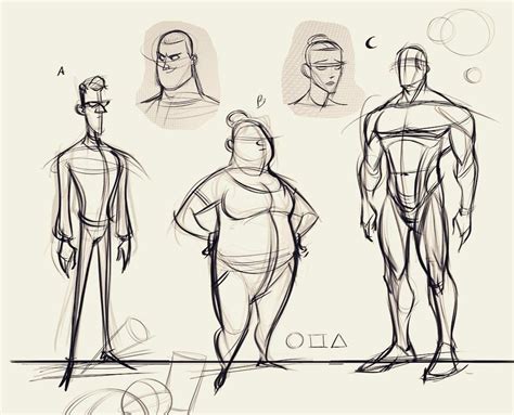 Another warm up page of different character proportions and simplified anatomy out of my head. # ...
