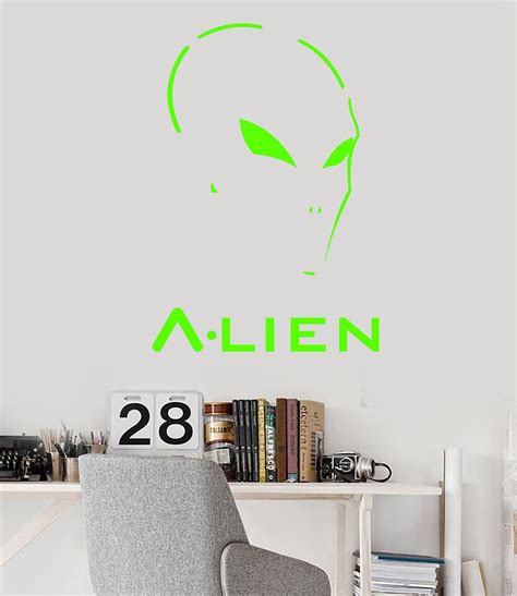 Vinyl Wall Decal Alien Head UFO Space Children's Room Decor Stickers ...