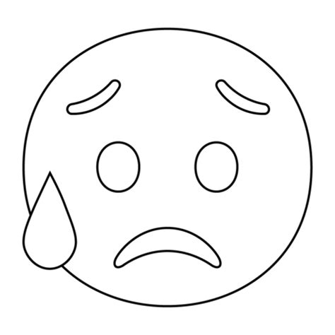 Sad but Relieved Face Emoji coloring page | Free Printable Coloring Pages