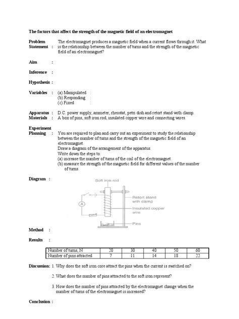 The Factors That Affect the Strength of the Magnetic Field of an Electromagnet | Magnetic Field ...