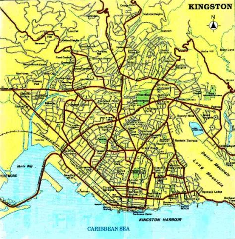 Jamaica Map Kingston St Andrew