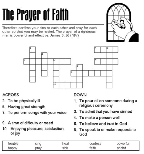 The Prayer of Faith - Crossword Puzzle | Catholic prayer book, Bible ...