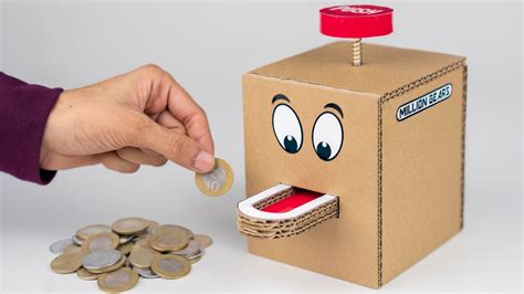 How To Make A Coin Bank From Cardboard | Easy & Awesome Cardboard Project - YouTube