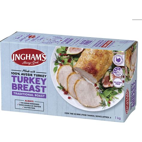 Calories in Ingham's Frozen Turkey Breast Roast Traditional Calorie Counter Australia