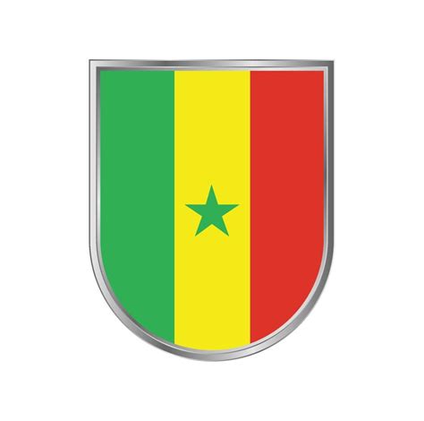 Senegal flag with silver frame vector design 4863908 Vector Art at Vecteezy