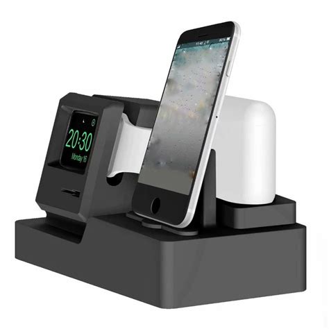 2018 New Arrival 3 in 1 Silicone charging stand Dock Station Portable ...