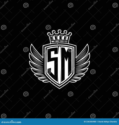 SM Logo Monogram Shield Crown Luxury Design Stock Vector - Illustration of creative, logotype ...