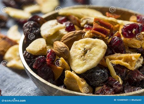 Organic Dried Fruit Trail Mix Stock Image - Image of papaya, green ...