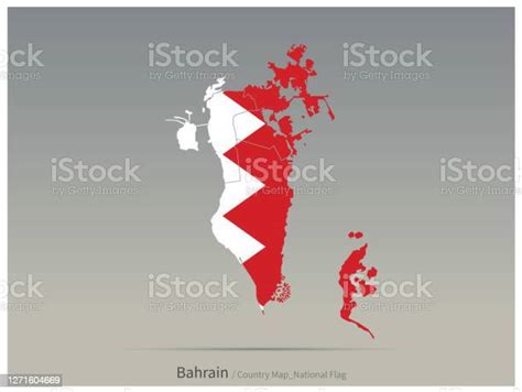 Bahrain Flag And Map Middle East Countries Flag Isolated On Map With Vector Stock Illustration ...