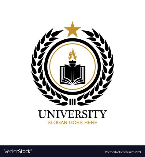 University academy school and course logo design Vector Image