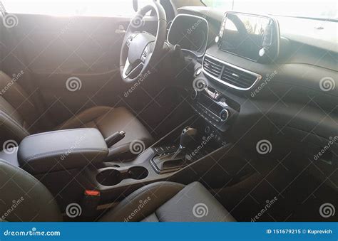 Black Leather Interior Car Expensive Background Stock Image - Image of ...