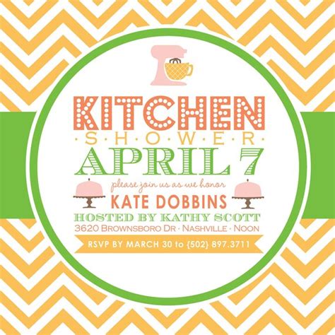 Items similar to Printable Kitchen Shower Invitations, Bridal Shower ...