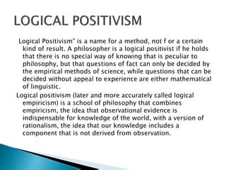 Logical positivism | PPT