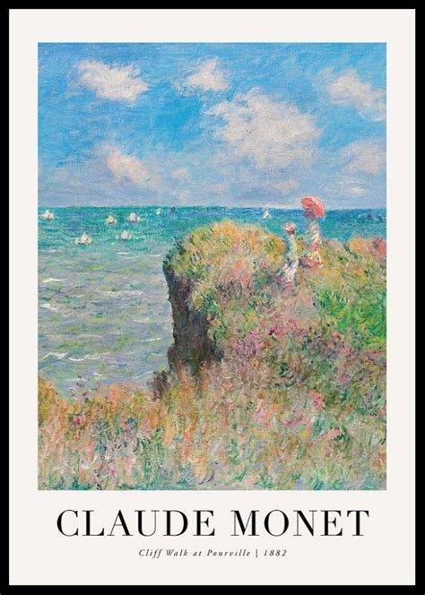 Cliff Walk At Pourville 1882 By Claude Monet | Art exhibition posters, Monet art, Claude monet