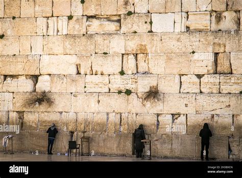 People praying in the Western Wall in the old city Jerusalem, Israel ...