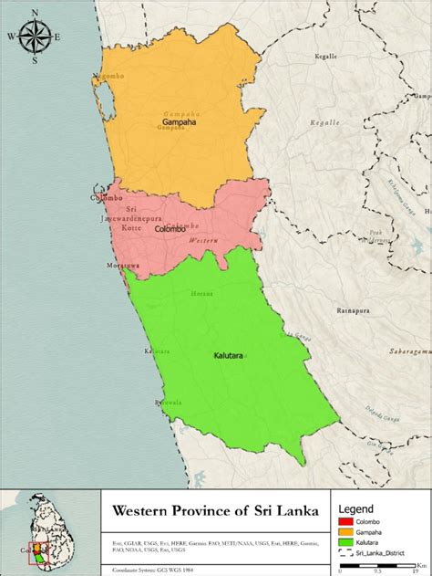 Map of Western Province of Sri Lanka | Download Scientific Diagram