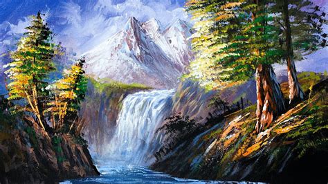 Waterfall Painting | Acrylic Painting Hidden Waterfalls Landscape - YouTube