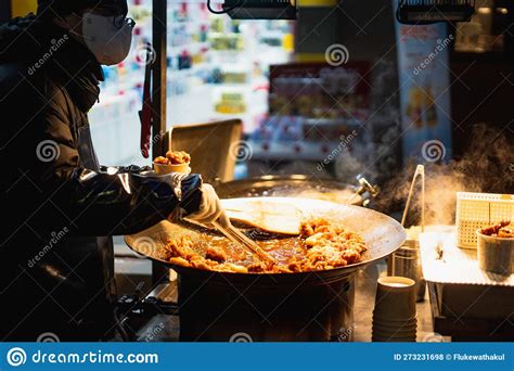 Myeongdong Night Market with Street Food Stalls during Winter Nights at ...