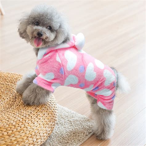 Dog Clothes for Small Dogs Winter Dog Clothing Warm Pet Jumpsuit Hoodie ...