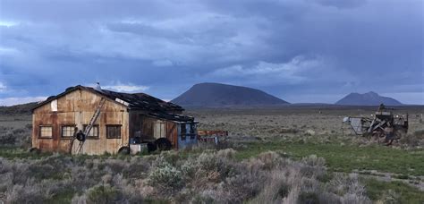 Abandoned army barracks and harverster, Atomic City, Idaho [2882x1392 ...