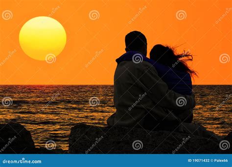 Love and sea stock photo. Image of people, beauty, silhouette - 19071432