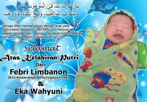 Ucapan Selamat Kelahiran Bayi Febri dan Eka - BERITATOTABUAN.COM