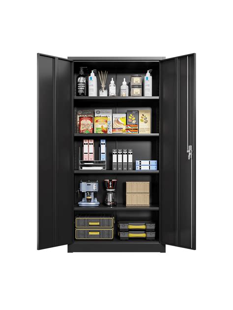 Metal Garage Storage Cabinet Steel Utility Cabinets with 4 Shelves ...