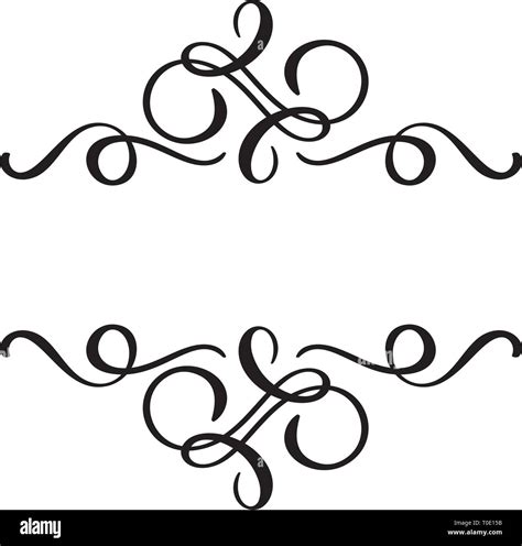 Vector floral calligraphy element flourish, hand drawn divider for page ...