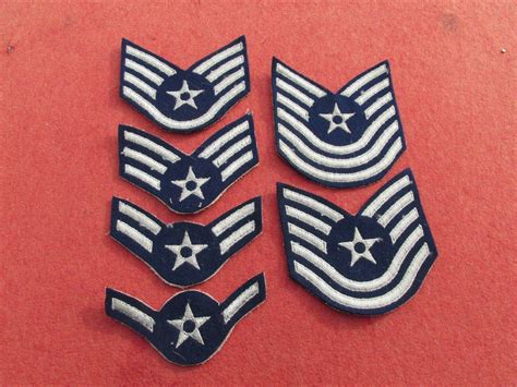 Vietnam Era US air force rank insignia patch collection set wool / felt | #3940221620