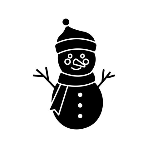 silhouette of snowman character merry christmas 3298771 Vector Art at ...