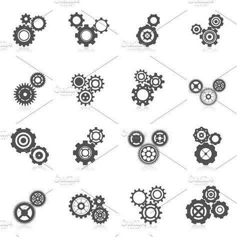 Cog wheel icon set by Macrovector on @creativemarket Circle Logo Design, Circle Logos, Graphic ...