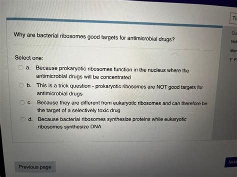 Solved Why are bacterial ribosomes good targets for | Chegg.com